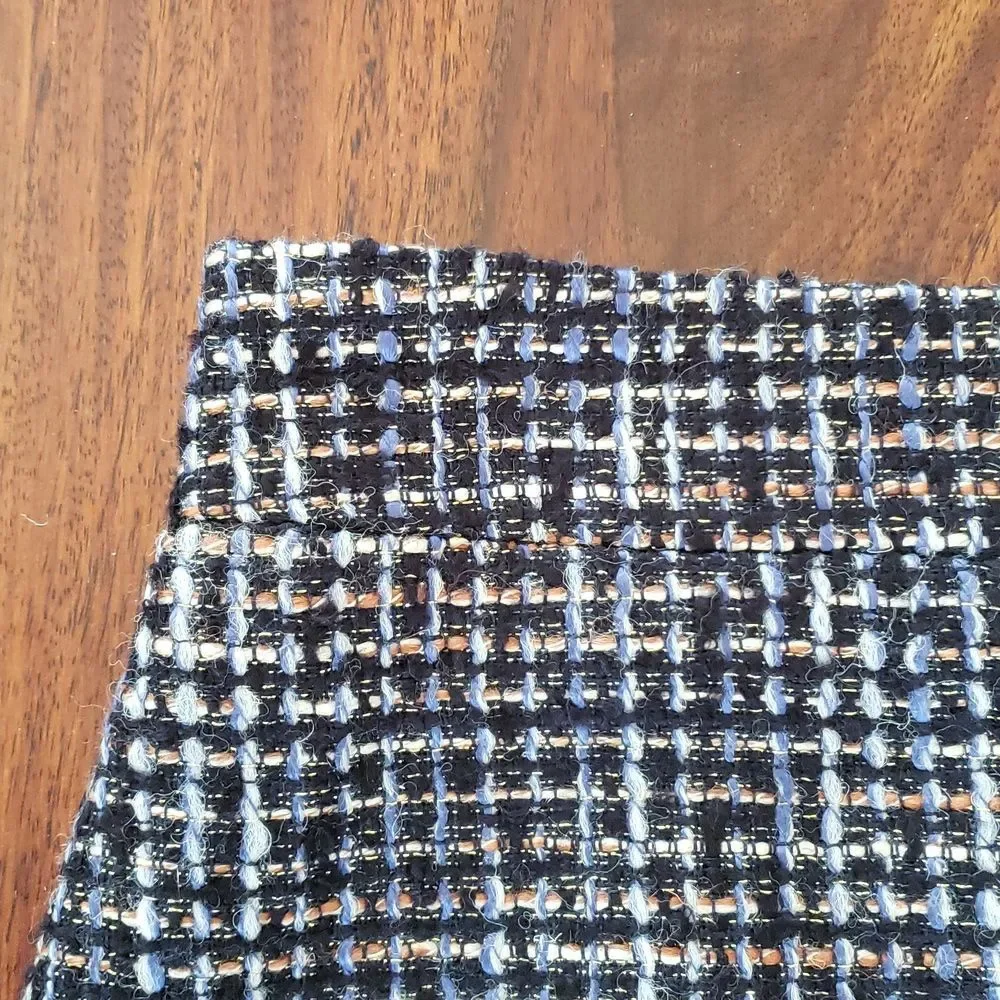J.Crew No. 2 Wool Pencil Skirt • Black Periwinkle Metallic Gold Bouclé • Size 10